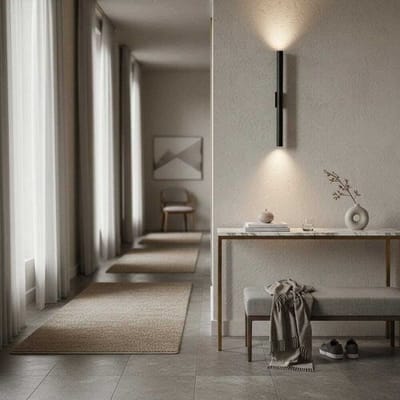 LUSENZ Wandlamp Brenzo nero l - Zwarte lichtstaaf met een minimalistisch design voor binnen - Excl. Lichtbron - Mini GU10 (MR11)