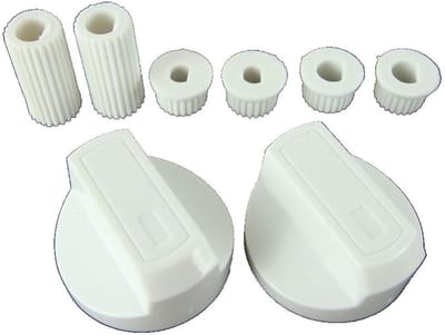 Vervangende Knoppen - Universele Adapters - Apparaten Repareren - Set van Twee - Stuks - Wit