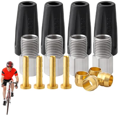 Dailygoods- Kabelslangset - Hoogwaardig Kunststof/Staal - 4 Olijfkoppen - 4 Verbindingsinzetstukken - 4 Buisschroeven - 4 Schroefrubbermanchetten - Duurzaam en Robuust - Fietsremonderdelen