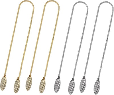 Daity 4-pack - Servetklemmen - slabbetjesklemmen - servetklemmen met ketting - metalen Europese servetaccessoiresklemmen - geschikt voor tandartsrestaurants - catering - schilderkunst（48cm）