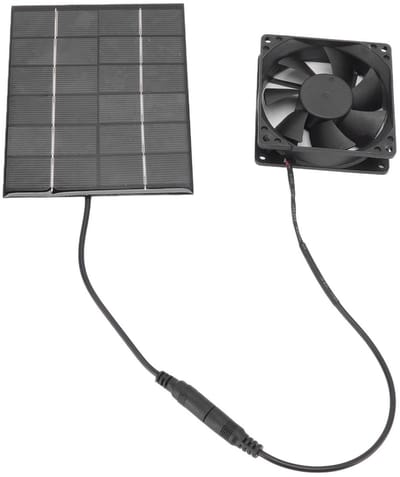 Dailygoody - Zonnepaneelventilator - Ventilatiesysteem - Eenvoudig te installeren - Energiezuinig - Ideaal voor kippenhokken - Geschikt voor serres