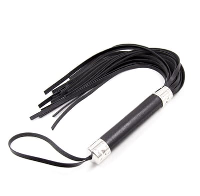 Smart Moves - Flogger - Glad Handvat - 50 cm - Zwart/Zilver