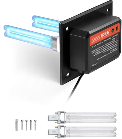 Luchtreiniger HVAC - Kanaalzuiveraar UV-C - Luchtkwaliteit Verbeteren - Krachtige UVC Lamp - 600 vierkante voet - Wit