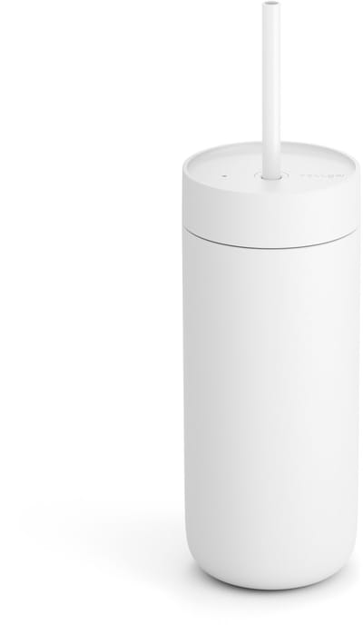 Drinkfles - Fellow - Drinkbeker met rietje - Waterfles - BPA vrij - Carter Cold Tumbler - Mat Wit - Cadeau - 475ml