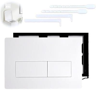 Toiletdrukplaat - Bedieningsplaat Toilet - Dubbele Spoeling - Hoge Compatibiliteit - 25.5 x 17 x 5 cm - Wit