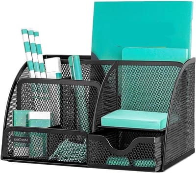 Bureau Organiser - Bureau Caddy - Bureau Opruimen - 6 Compartimenten - Met Lade - Zwart