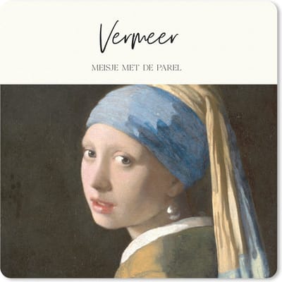 Muismat 20x20 cm - Mousepad Meisje met de parel - Johannes Vermeer - Oude meesters - Muismatten