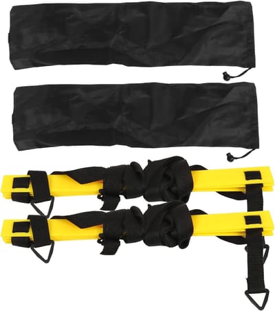 Agility Trainingsladder Set - Snelheid Ladder - Voetbal Training - Inclusief Opbergtas - 2 Stuks - Geel Zwart
