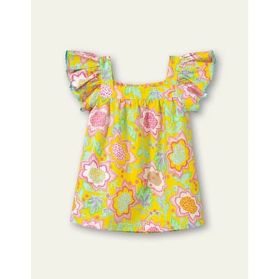 Oilily Boldy Blouse - Blouses - Vlindermouwen - Meisjes - Kinderen - Regular Fit - Geel - 104/4yr