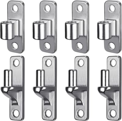 4 stuks 16mm pin haken met oogscharnier voor wandmontage, roestvrijstalen poortscharnieren voor tuinhekken en houten/concrete palen