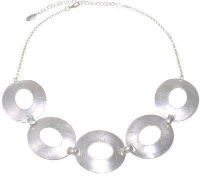 Behave - Korte ketting met metalen ringen - Nikkelvrij - Trendy mode accessoires