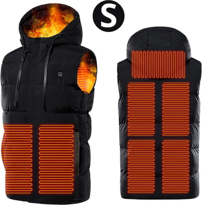 Bovista Verwarmde Bodywarmer - Heated Vest - Elektrische Bodywarmer - Met Capuchon - Water Afstotend - Oplaadbaar - Unisex - Maat S - Zwart