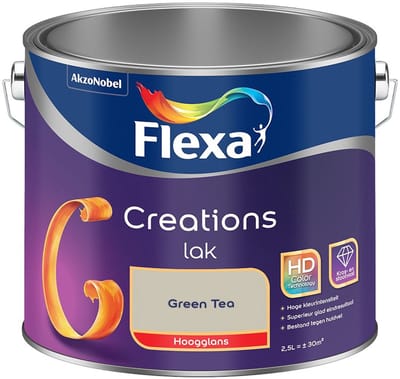 Flexa - Creations Lak Hoogglans - Green Tea - Mengverf - 2,5 L
