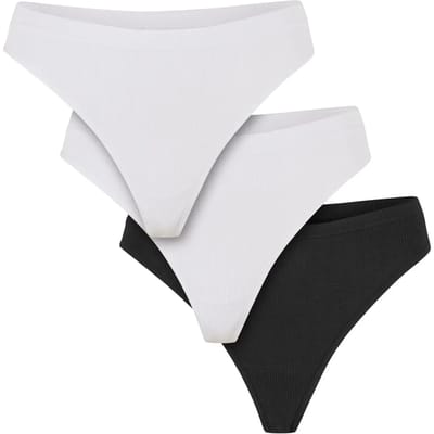 Urban Classics - Rip Tanga 3-Pack String - S - Wit/Zwart