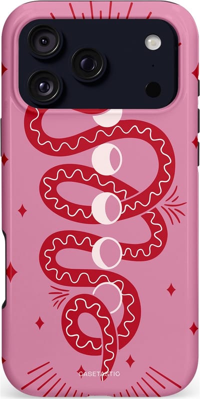 Casetastic hoesje geschikt voor Apple iPhone 17 Pro Max - MagSafe - Dubbellaagse bescherming - Eclipseslang - Fashion Case - Lila Koraal
