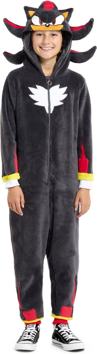 OppoSuits Shadow Kids Onesie - Unisex - Sonic Jumpsuit - Carnaval - Huispak - SEGA - Zwart - Maat 98/104