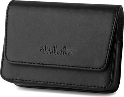 Valenta zwarte compact Riemclip cameratas 'Cordoba' Medium Leer