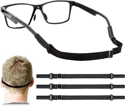 Verstelbare glasband - 4 stuks verstelbare glasband zonder staart, geschikt voor zonnebril voor mannen en meisjes, zwart (7,5-13,5 inch)
