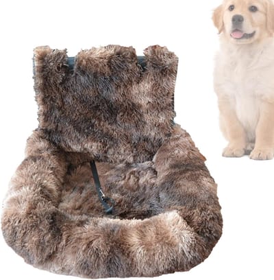 Autostoel voor Honden - Reiskussen Huisdier - Veilig Reizen - Wasbaar Comfort - 34x26x18 cm - Donkere Koffie