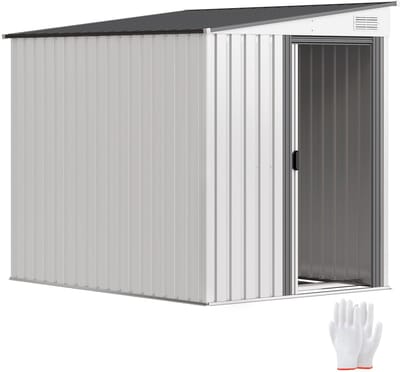 Outsunny Tuinopslagschuur Staal 154L x 206,5B x 181H cm Wit