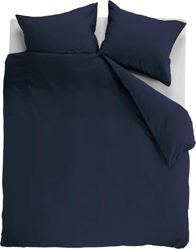 Ambiante Cotton Uni dekbedovertrek - Effen - Lits-Jumeaux - 240x200/220 cm - Donker Blauw