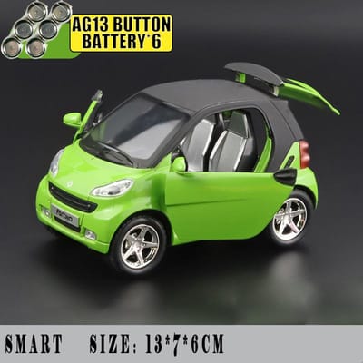 1:32 Mercedes Benz Smart Fortwo Micro Stadsauto Legering Metaal Diecast Model Auto Geluid & Licht Terugtrek Speelgoed Verzamelingen Hobby Cadeau