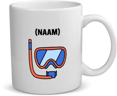 Akyol - duikbril met eigen naam koffiemok - theemok - Zwemmen - mensen die houden van zwemmen - gepersonaliseerde - sport - verjaardagscadeau - kado - gift - geschenk - verrassing - 350 ML inhoud