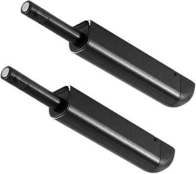 2 Stuks Aluminium Deuropener met Magnetische Sluiting, Drukdeuropener voor Kasten, Kledingkasten en Lades, Zwart