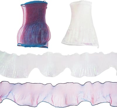 Zeemeermin Lint - Organza Trim - Decoratieve Kleding - Fishtail Ontwerp - 4 Yards - Wit/Paars
