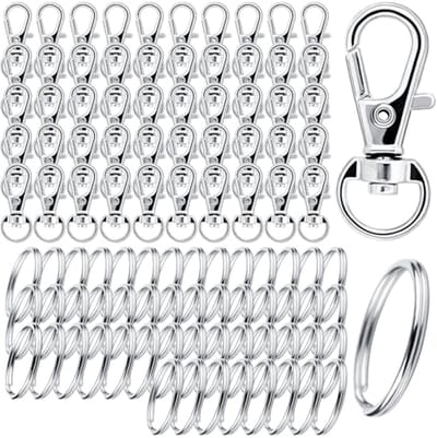 Multifunctionele metalen karabijnhaken met draaibare functie en sleutelringen