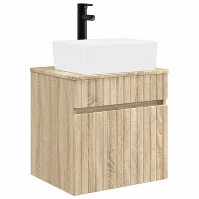 vidaXL - Wandgemonteerde - wastafelmeubel - Sonoma - Eiken - 49 - x - 41 - x - 63 - cm
