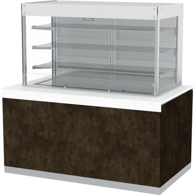 GGM Gastro Kühlvitrine PRAG - 1400mm - 3 Ablagen - inkl. Nachtvorhang Bruin / Wit
