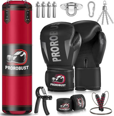 Zware Bokszak voor Volwassenen (120 cm) - Inclusief 12 oz Bokshandschoenen - Ideaal voor Kickboksen, MMA en Karate