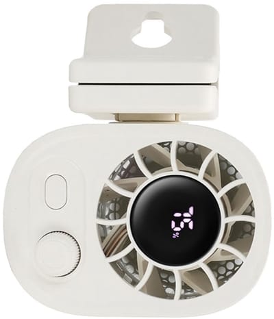 LISM-Opklembare bureauventilator, oplaadbare USB draagbare stille koelventilator met 100 snelheden, geschikt voor kantoorgebruik (wit).