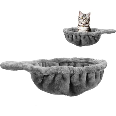 Hamac Arbre à Chat Douillet Pour Grands Chats Avec Panier Profond - Conception à Fixation Modulaire Pour Tour à Chat Remplacement Extra Large (12.4 ) (Gris) United States gray