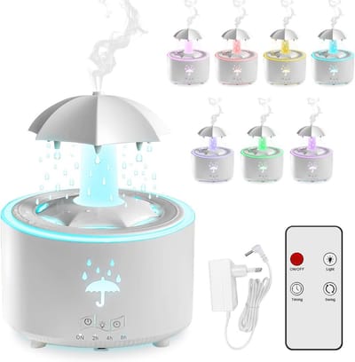 Luchtbevochtiger 300 ml met afstandsbediening en led-verlichting voor slaapkamer en woonkamer