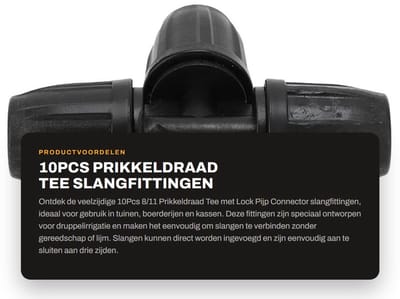 Dailygoods- Slangfittingen T-stuk - 10Pcs - Verbindingsslang - Tuin Irrigatie - ABS - 8/11 mm Aansluiting - Gebruiksvriendelijk