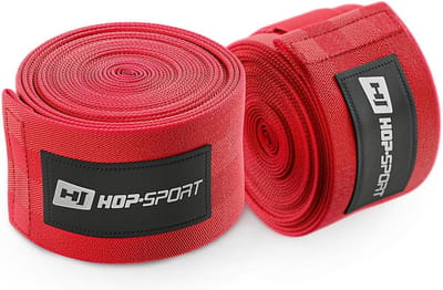 Hop-Sport – Boksbandages – 4 m – Rood – Katoen – Met Klittenbandsluiting voor Hand- en Polsbescherming