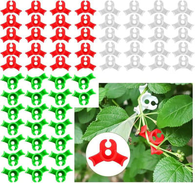 Famanu – Plantenclips set (40 groot + 50 klein + 30 plantenbanden) - herbruikbare klemmen en binders voor tomaten - rozen en klimplanten