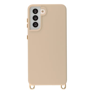 Selencia Hoesje - Geschikt voor Samsung Galaxy S21 - Rivièra Backcover met Magnetische Ring met afneembare haakjes - Milky Latte