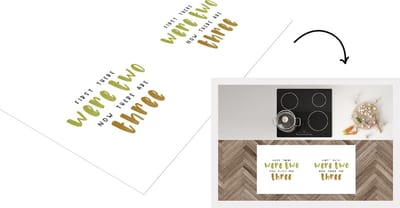 Keukenloper - Loper keuken - Quotes - Baby - First there were two now there are three - Spreuken - 120x60 cm - Keukenloper vinyl