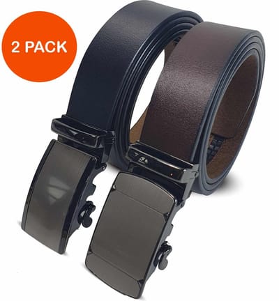 Safekeepers Riem Heren - Leren Broekriem - Automatische Gesp - Zonder Gaatjes - maat 95/110 cm