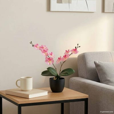 vidaXL Kunstorchidee Plant Roze 36 x 10 x 30 cm Stof, PE en PEVA