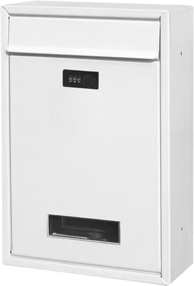 Wandbrievenbus - Postkast Kluis - Veilig Post Ontvangen - Cijferslot Beveiliging - 335 x 22 x 95 cm - Wit