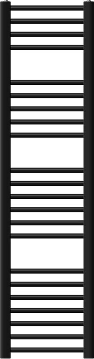 Badkamerradiator Sahara 300x1400 mm zwart mat met zijaansluiting LuxeBath