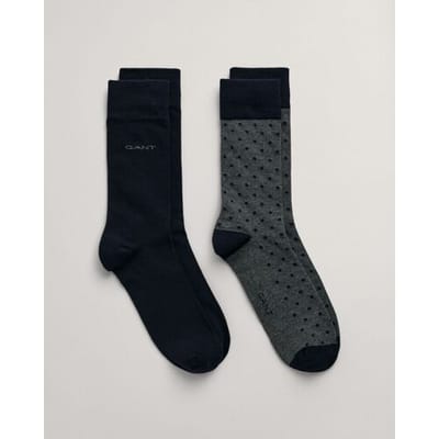 Gant Sokken Dot And Solid Socks 2Pack Antraciet / male