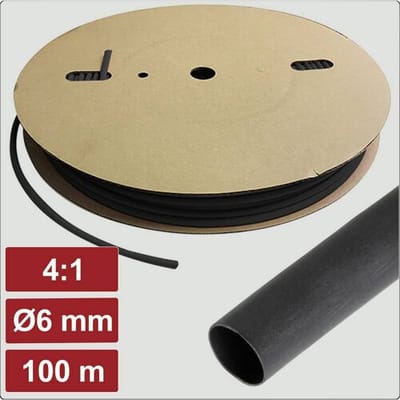 Electronic Garage EG25CA107 Krimpkous met lijm Zwart 6 mm 1.5 mm Krimpverhouding:4:1 100 m