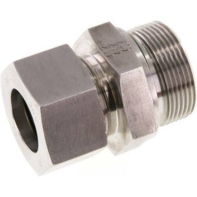 G 1 1/2'' Buitendraad x 30S RVS Rechte Snijring Koppeling met FKM Afdichting 400 Bar DIN 2353 - FL2S-MC-STFP-112G-30-S
