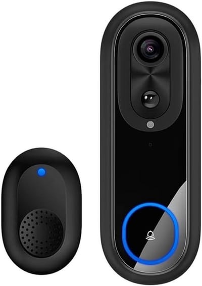 Videodeurbel HD - Smart Intercom - Huisbeveiliging - Draadloze Installatie - 17 x 13 x 4 cm - Zwart