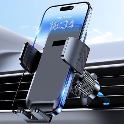 SNJY® Telefoonhouder Auto Ventilatie - GSM Houder Auto - Telefoonhouders Auto - 360° Rotatie - 4 tot 7 Inch - Zwart